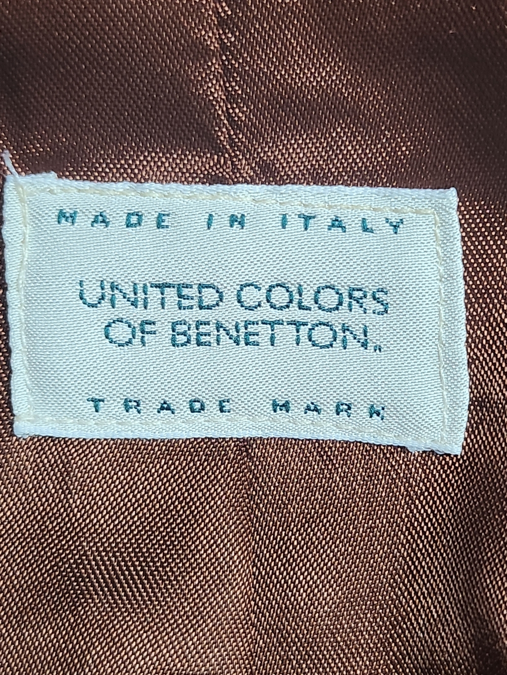 Vintage 90s Benetton Wool Herringbone Blazer Brown Size 6 Made In Italy - Picture 8 of 15